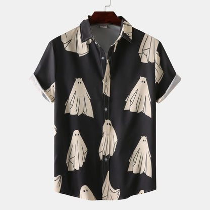 Digital 3D Printing Men's Loose Short Shirt