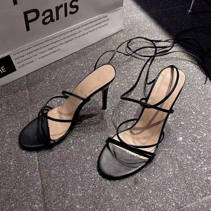 High Heel Sandals Women's Round Toe Strap Stiletto Heel