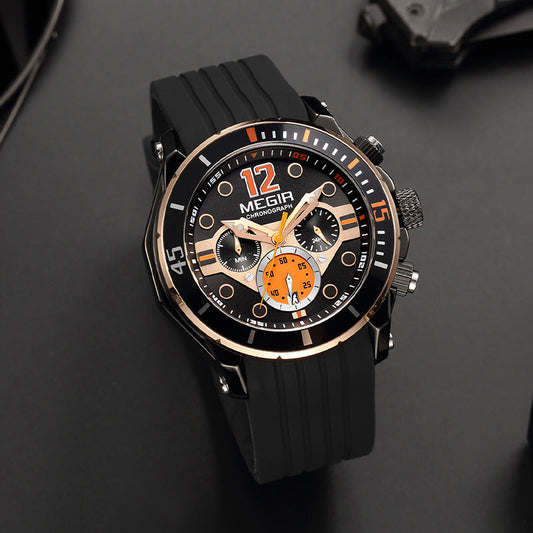 Multifunctional Timing Luminous Waterproof Silicone Sports Watch