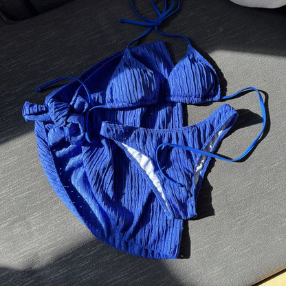 Swimsuit Backless Drawstring Banded Bikini Suit