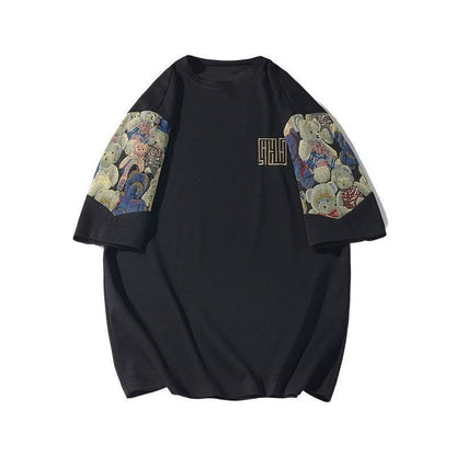Chinese Style Embroidery Men’s T-Shirt – Cotton Blend | S–XXXL