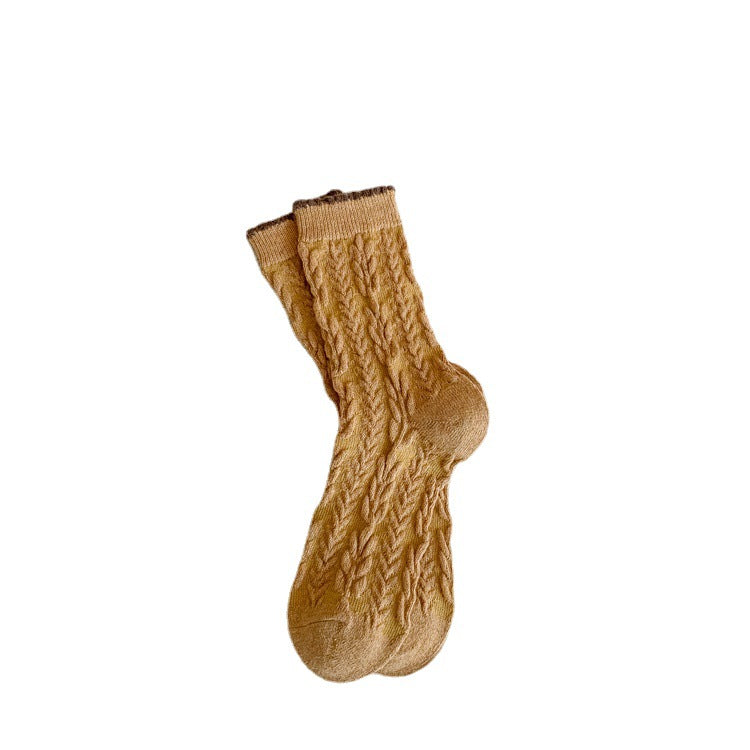 Chaussettes épaisses en laine pour femme – Série jaune en cachemire