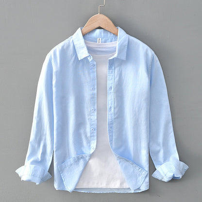 Spring And Summer Cotton Linen Long Sleeve Blouse Boys Niche