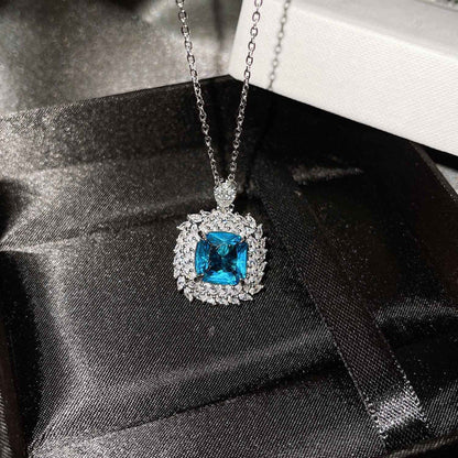 925 Silver Jewelry Colored Gems Suit Ear Stud Pendant Ring For Women