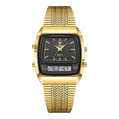 Business Casual Mesh Belt Watch – Waterproof Double Display