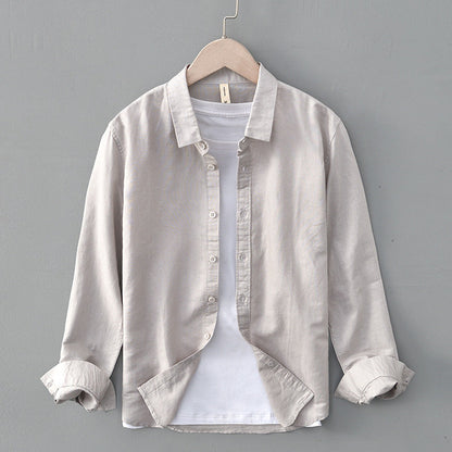 Spring And Summer Cotton Linen Long Sleeve Blouse Boys Niche