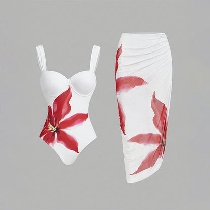 Sexy Print Sling Sheath Bikini Suit