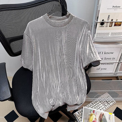 Summer Casual Ice Silk Men's T-shirt Short Sleeve