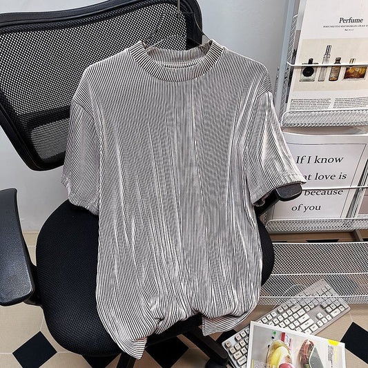 Summer Casual Ice Silk Men's T-shirt Short Sleeve