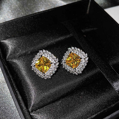 925 Silver Jewelry Colored Gems Suit Ear Stud Pendant Ring For Women