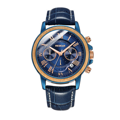 Alloy Room Wooden Watch Men Wholesale Multi-functional Chronographe Non-mechanical Watch