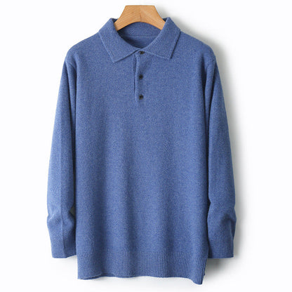 Men's Woolen Sweater Polo Collar Sweater Pullover