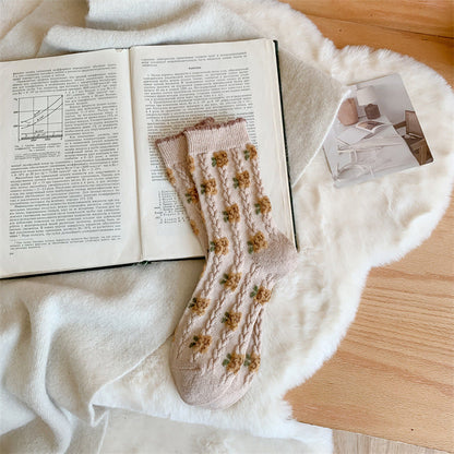 Chaussettes épaisses en laine pour femme – Série jaune en cachemire