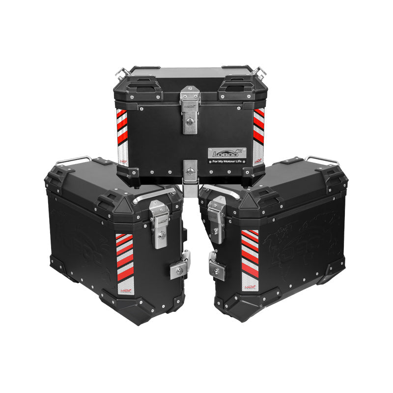 LOBOO Aluminum Side Panniers, Top Case & Mounting Rack System for CFMOTO 450MT (2024-)