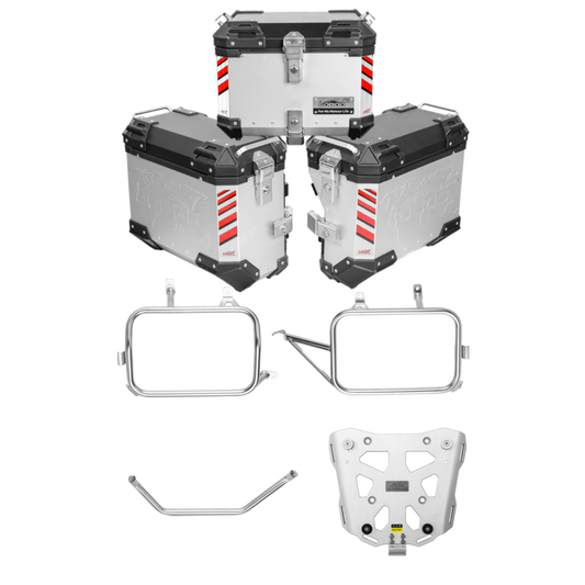 LOBOO Aluminum Side Panniers, Top Case & Mounting Rack System for CFMOTO 450MT (2024-)
