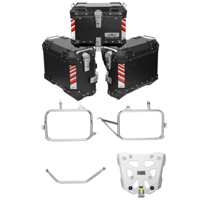 LOBOO Aluminum Side Panniers, Top Case & Mounting Rack System for CFMOTO 450MT (2024-)