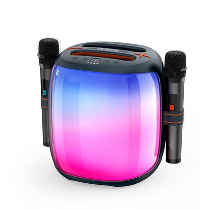 100W Portable Bluetooth Party Speaker with Two Microphones RGB Lights