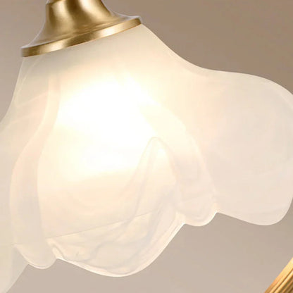 Brass Glass Petal Table Lamp E26 Dimmable 16.5" Gold Base