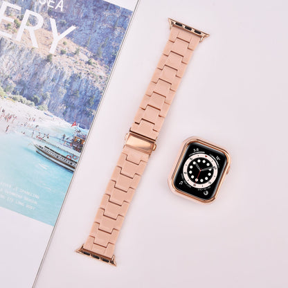 Bracelet en résine avec étui pare-chocs pour Apple Watch 40mm et 44mm