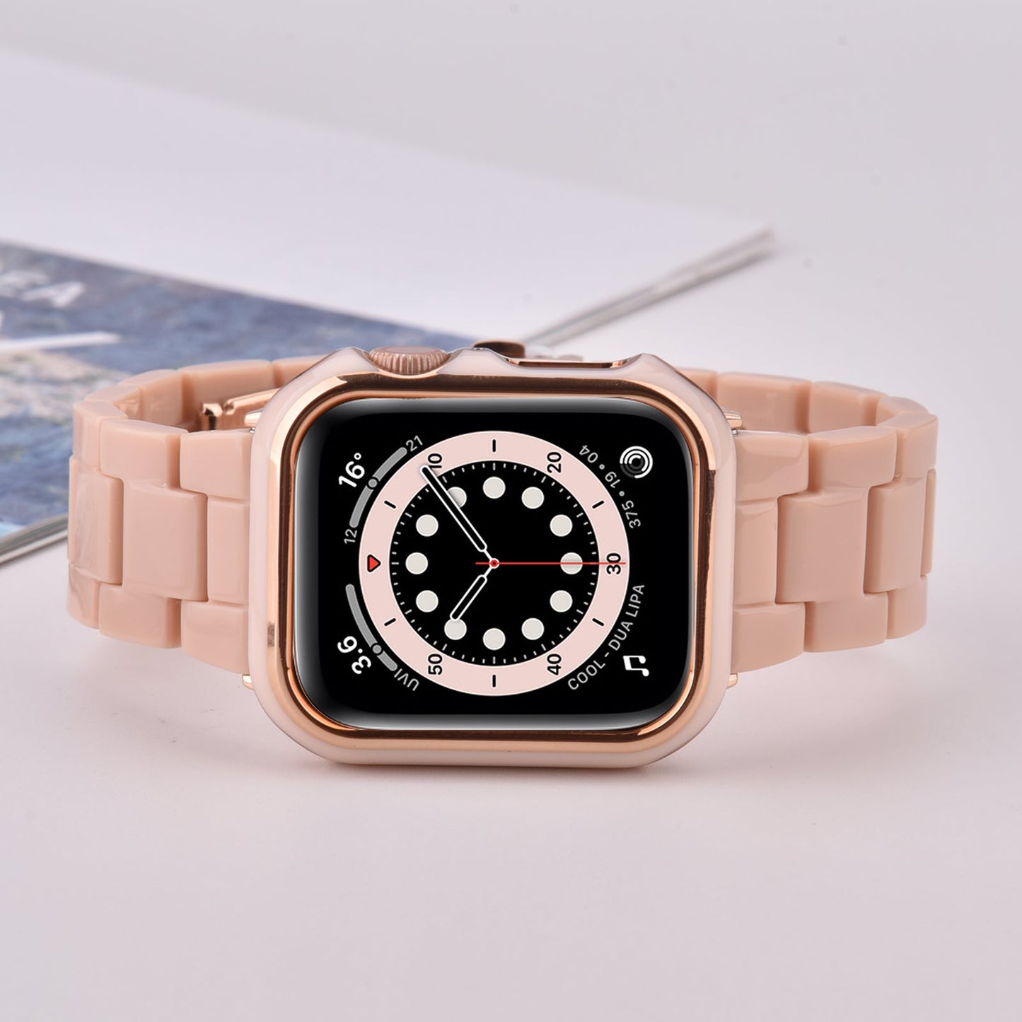 Bracelet en résine avec étui pare-chocs pour Apple Watch 40mm et 44mm