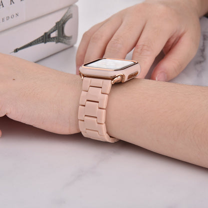 Bracelet en résine avec étui pare-chocs pour Apple Watch 40mm et 44mm