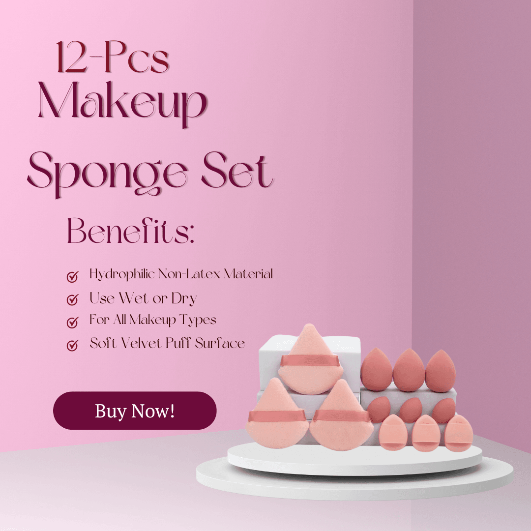 Lot de 12 éponges de maquillage – Houppettes, mini-coussins, éponges beauté pour tous les usages