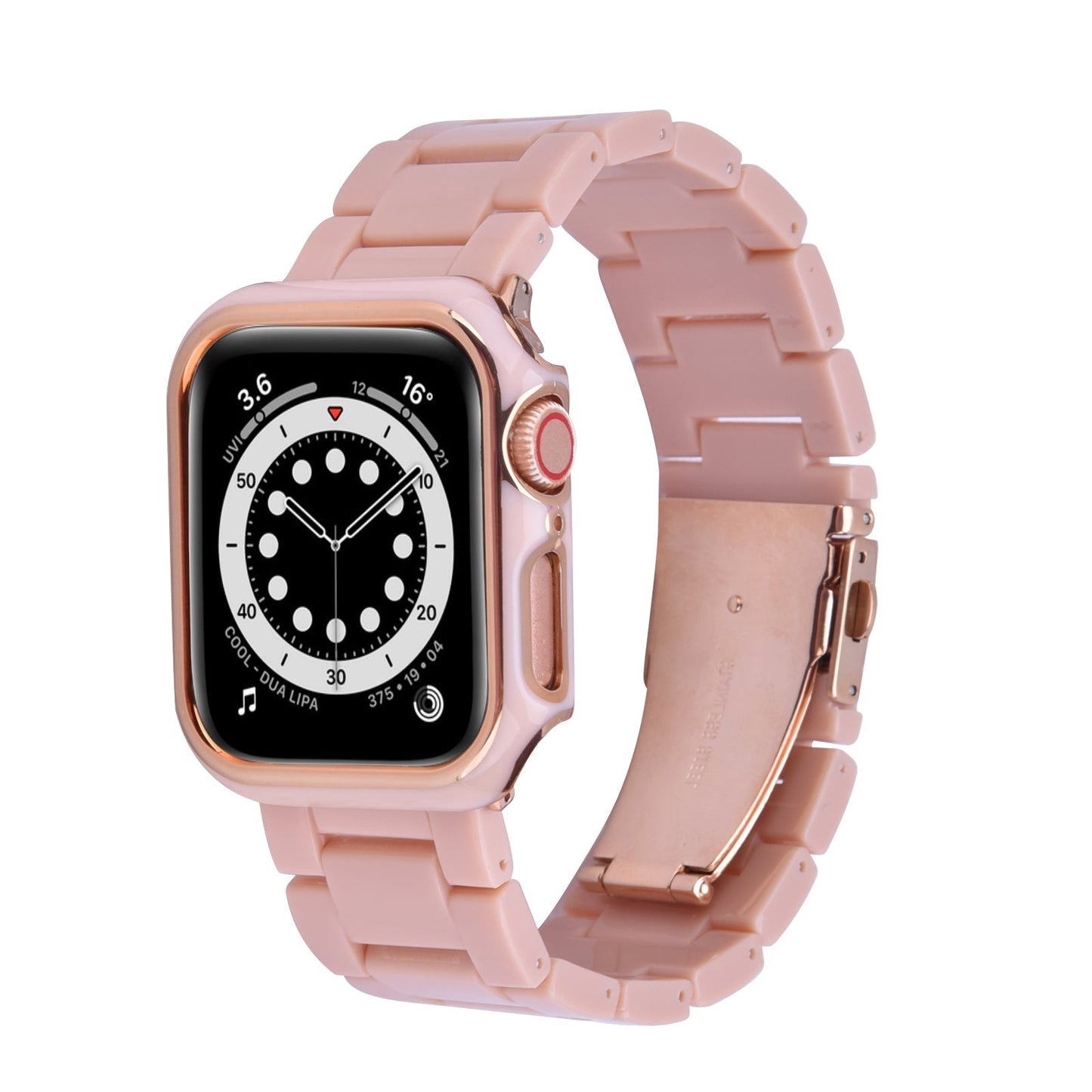 Bracelet en résine avec étui pare-chocs pour Apple Watch 40mm et 44mm