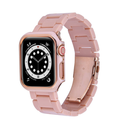 Bracelet en résine avec étui pare-chocs pour Apple Watch 40mm et 44mm