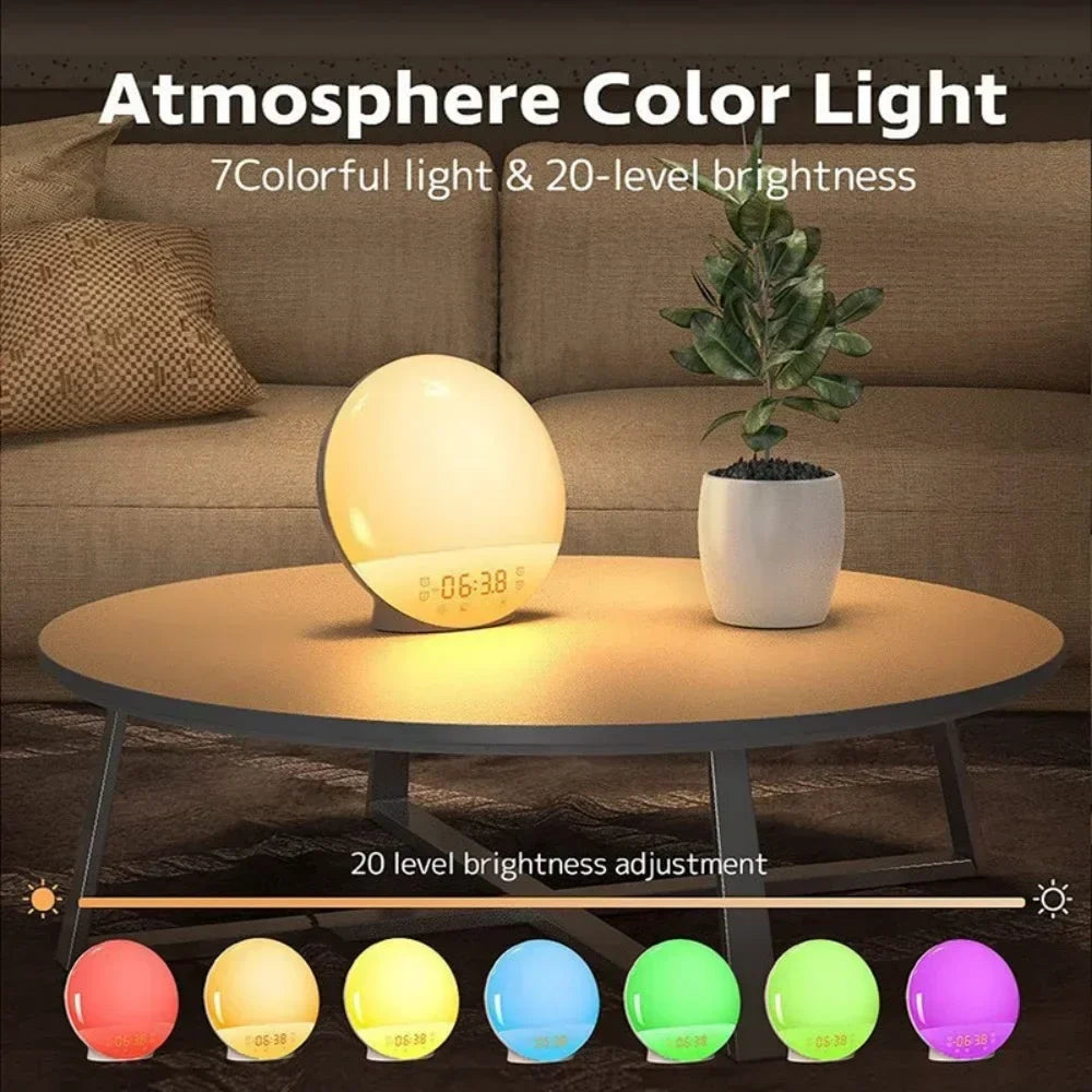 Sunrise Alarm Clock with FM Radio Wake Up Light LED Night Lamp