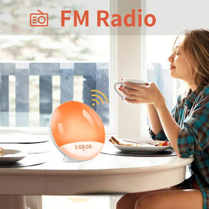 Sunrise Alarm Clock with FM Radio Wake Up Light LED Night Lamp