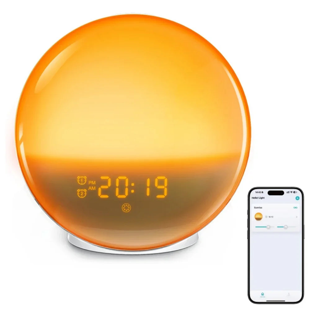 Sunrise Alarm Clock with FM Radio Wake Up Light LED Night Lamp