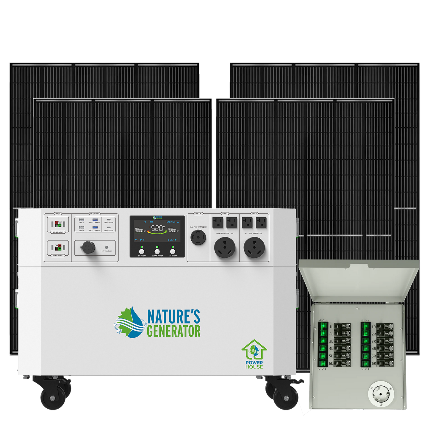 Powerhouse Gen 2 Solar Generator and Transfer Switch