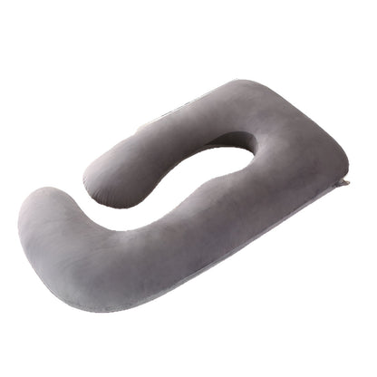 U-Shaped Full Body Pillow Side Sleeper Support Cushion 155cm Grey