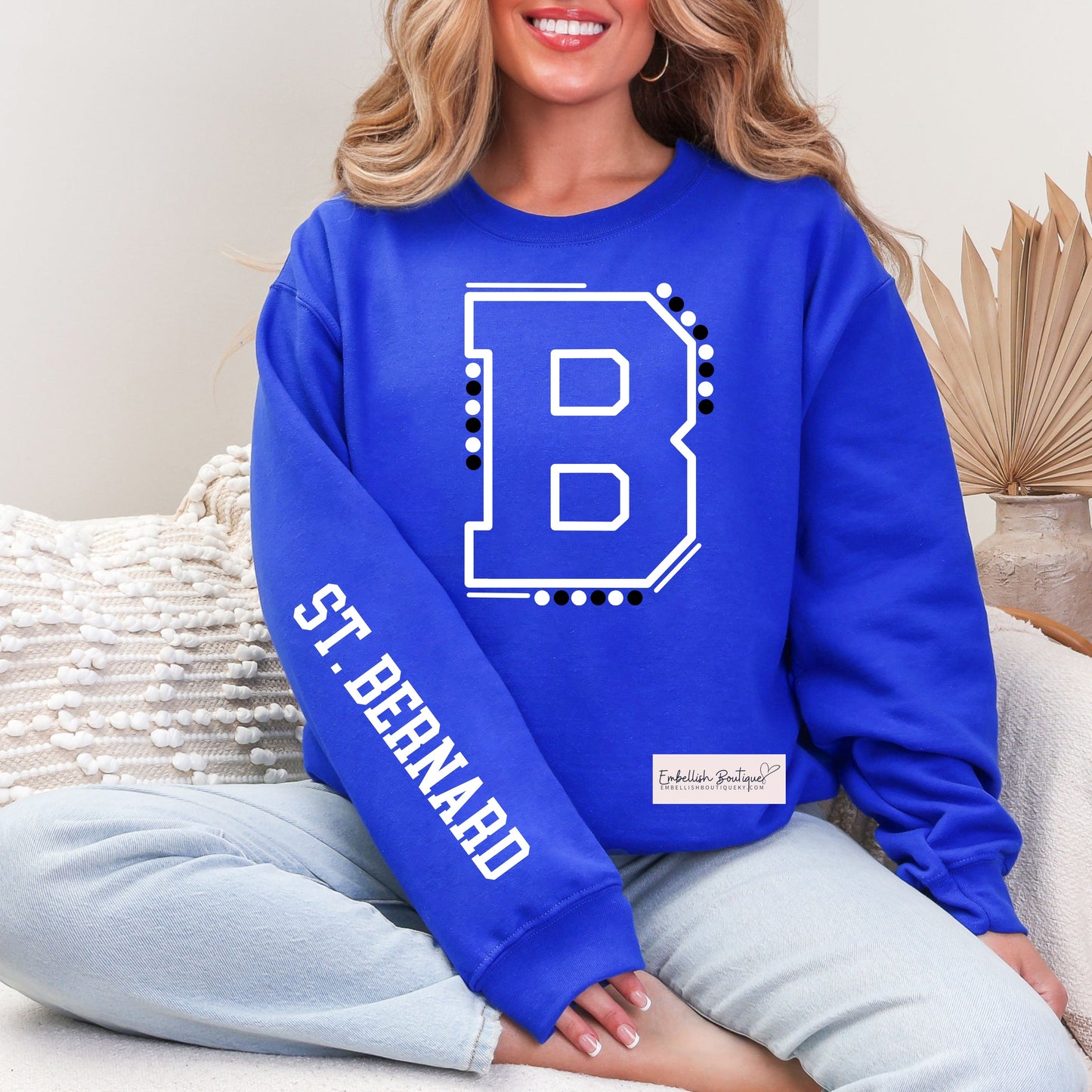 CUSTOM - Initial & School/Team Name Sweatshirt