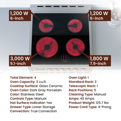 Cuisinière électrique Rangaire 24 po avec four à convection AirFry autonome en acier inoxydable RRE241TS