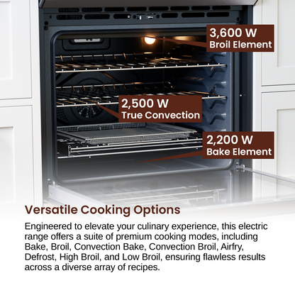 Rangaire 30" Induction Range Self-cleaning Air Fry True Convection Oven Slide-in Stainless Steel RRI303GS