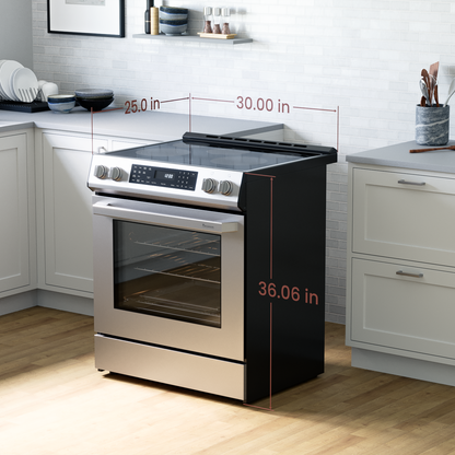 Rangaire 30" Electric Range Self-cleaning Air Fry True Convection Oven Slide-in Stainless Steel RRE303GS