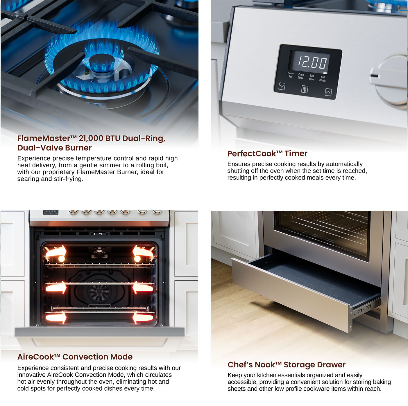 Cuisinière à gaz encastrable Rangaire 30" avec four à convection en acier inoxydable RRG303TS