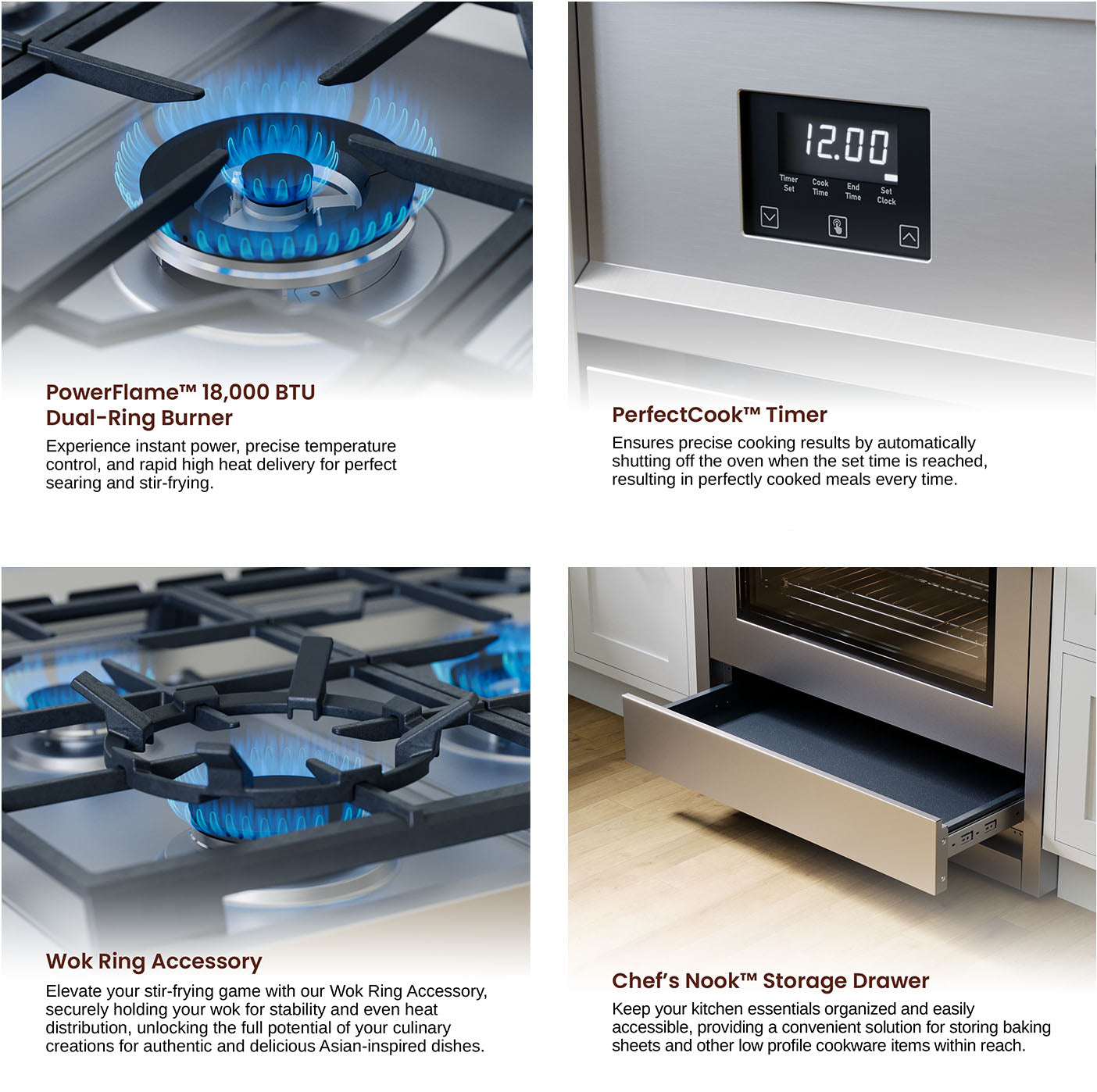 Cuisinière à gaz Rangaire 36" avec four à convection et four encastrable en acier inoxydable RRG361TS
