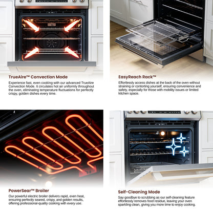 Rangaire 30" Induction Range Self-cleaning Air Fry True Convection Oven Slide-in Stainless Steel RRI303GS