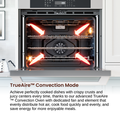 Horno de pared eléctrico doble Rangaire de 30" con autolimpieza, freidora de aire, verdadera convección, acero inoxidable RWOD301GS