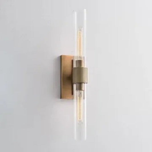 23" Brass Glass Wall Sconce 2-Light E12 Modern Vanity Light