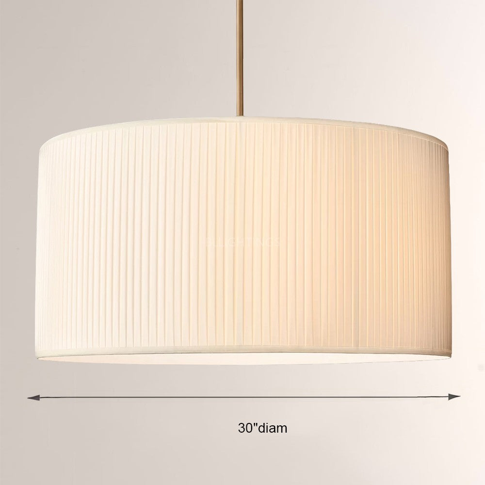 Suspension tambour en soie 19, luminaire 3 lumières E26 en laiton bronze