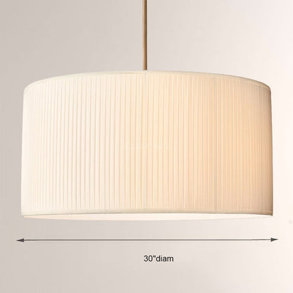 Suspension tambour en soie 19, luminaire 3 lumières E26 en laiton bronze