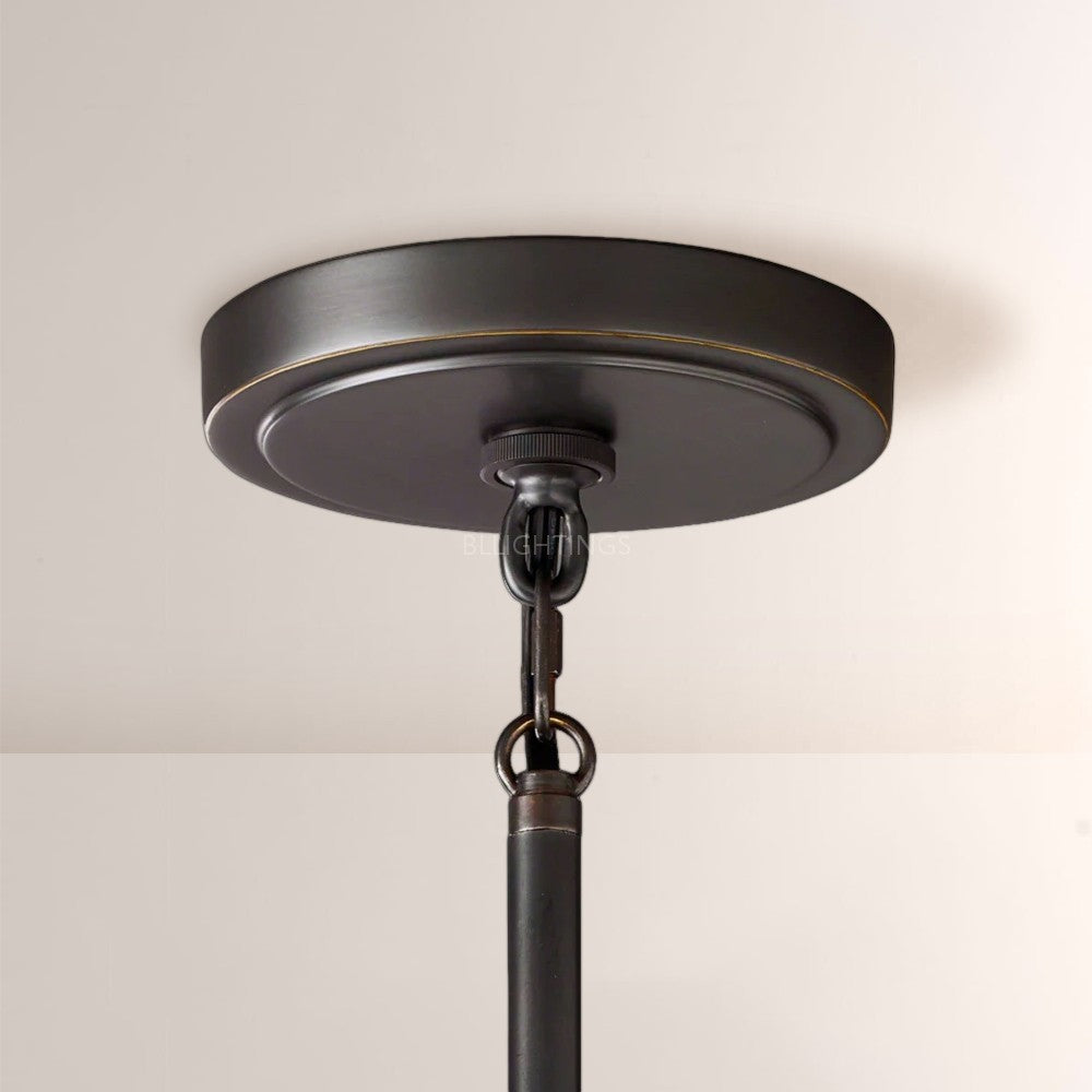 19 Silk Drum Pendant Light 3-Light E26 Brass Bronze Fixture