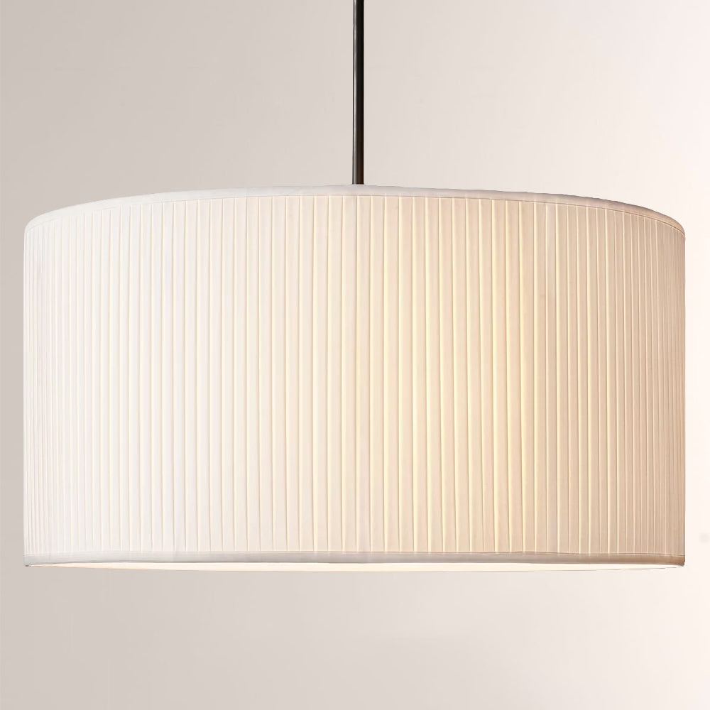 Suspension tambour en soie 19, luminaire 3 lumières E26 en laiton bronze