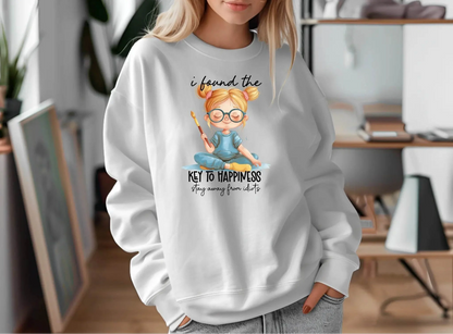 I Found the Key to Happiness Stay Away from the Idiots Sweatshirt – Funny Graphic Pullover