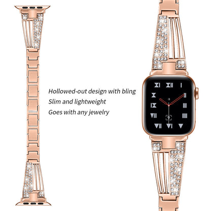 Dressy Fan Design Metal Band for Apple Watch Easy Adjustable Links