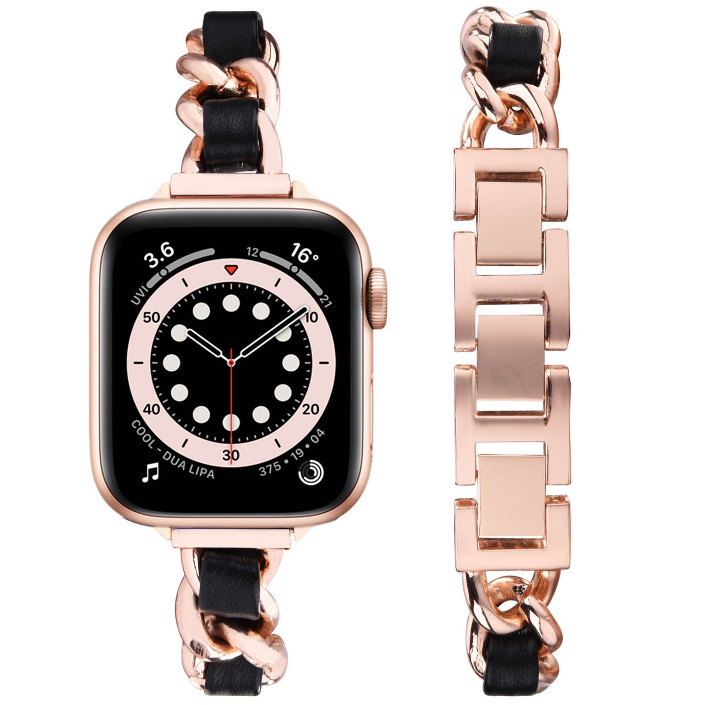 Bracelet à maillons en métal fin pour Apple Watch 38/40/41mm et 42/44/45mm