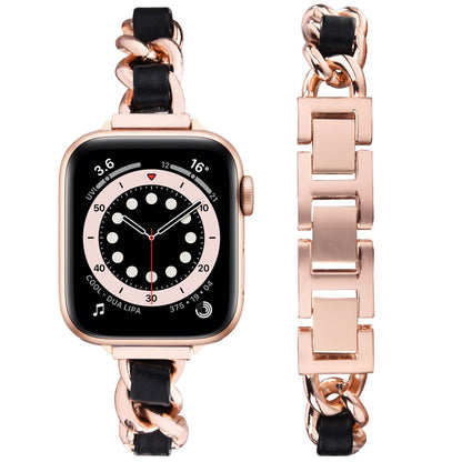 Bracelet à maillons en métal fin pour Apple Watch 38/40/41mm et 42/44/45mm